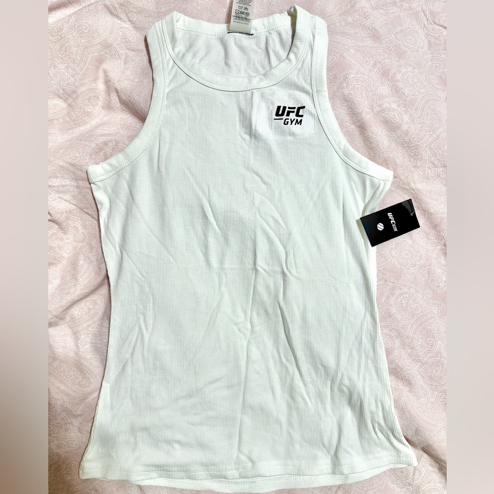 NWT | UFC Fit women’s white ribbed tank top, size medium